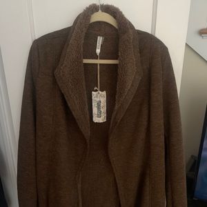 Brown long coat with fleece lining